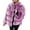 Purple, variant on Scyoekwg Women's Winter Coats Coat Long Sleeve Stand Collar Overcoat Solid Color Casual Short Faux Coat Warm Fuzzy Jacket Sleeve Outerwear Tops Purple XS