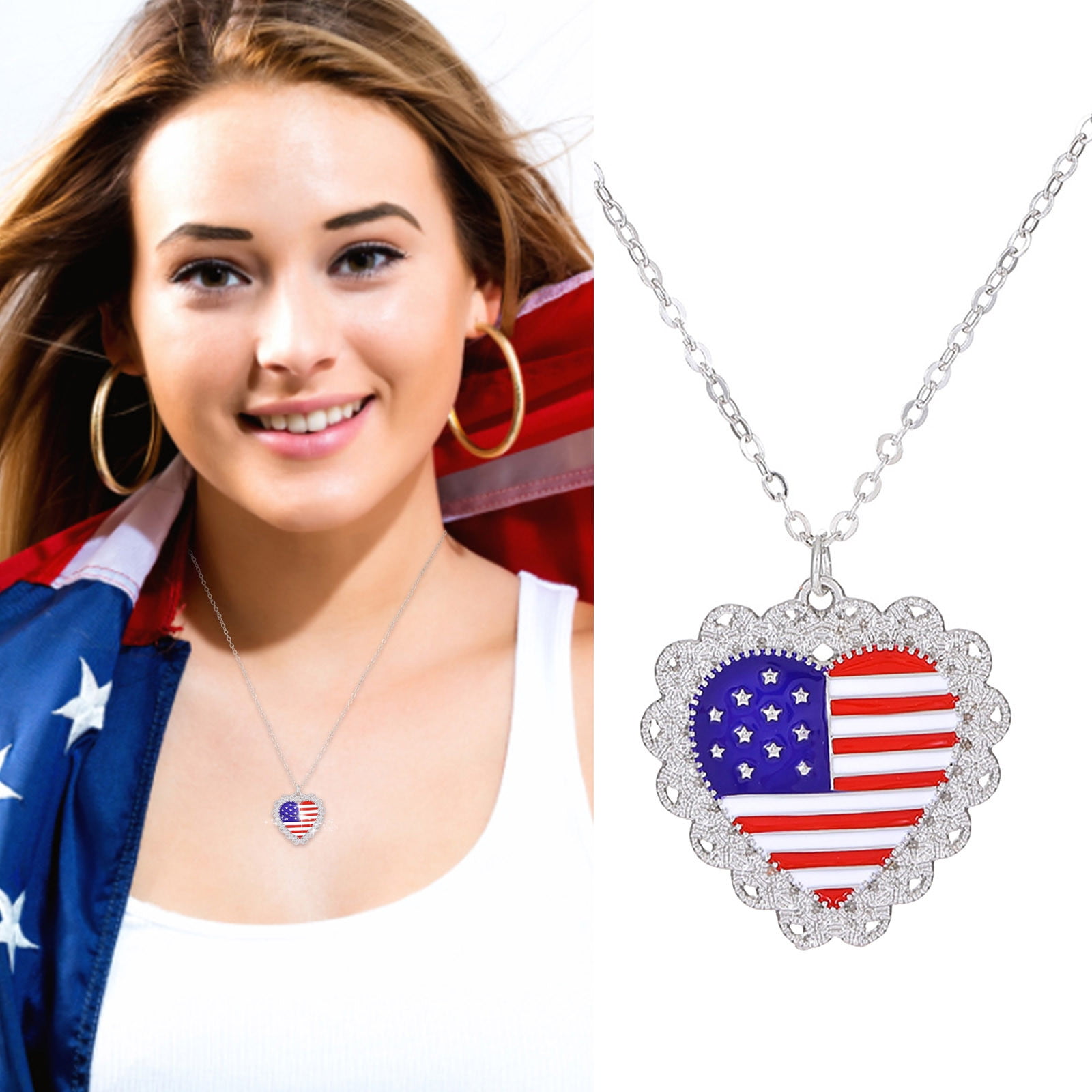 〖TOTO〗Necklaces Pendants For Women Independence Day Necklace For Women