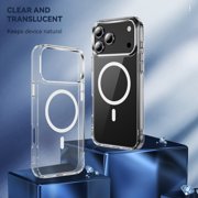 ShellTech for iPhone 15 Pro Max Magnetic PC+TPU Hybrid Case, Compatible with MagSafe, Shockproof, Drop Proof, Military-Grade Anti-Scratch Protection Cover,Clear