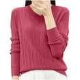 thumbnail image 3 of WRKEKC Women's Fall and Winter Trendy High Round Neck Solid Color Long Sleeve Loose Fit Pullover Sweater, 3 of 4