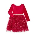 thumbnail image 5 of Dreaming of Lucy Toddler Girls Velvet Glitter Tutu Dress with Long Sleeves, Sizes 12M- 5T, 5 of 7
