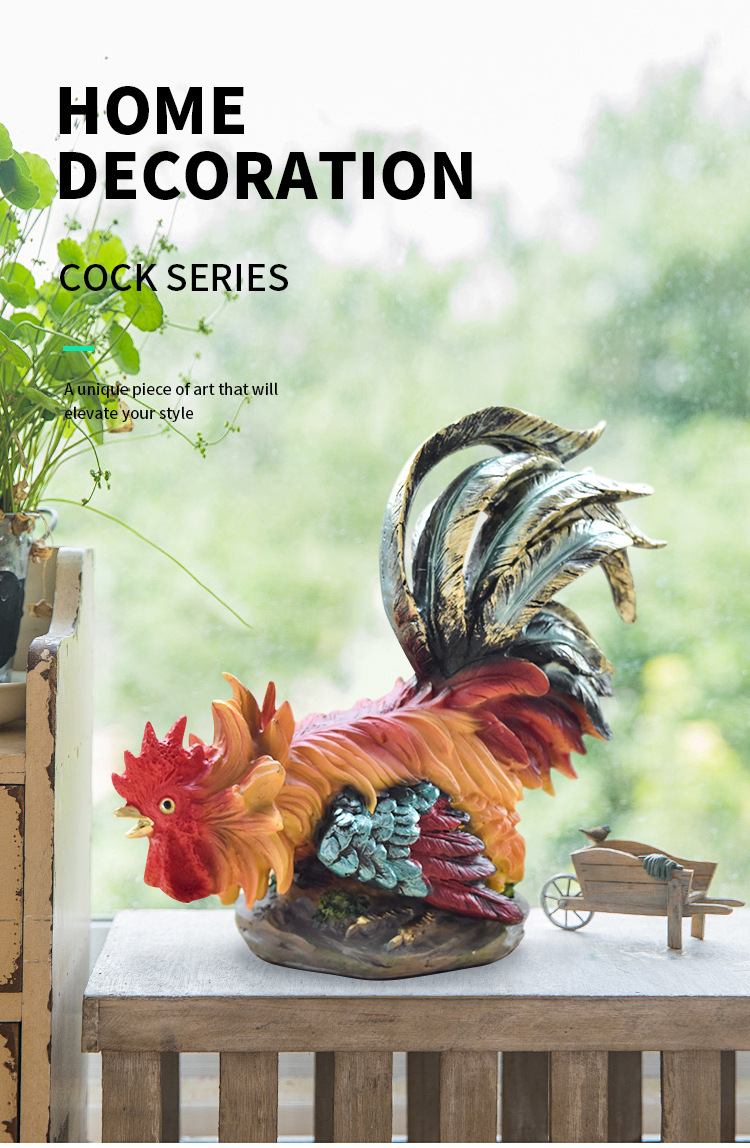 Rooster Decor, Chicken Animal Yard Art Lawn Ornament Figurines Artwork, Chicken Yard Art Sculpture Outdoor Figurines, Rooster Kitchen Decor for Backyard, Lawn, Patio Decoration