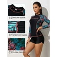 thumbnail image 3 of Women's Rash Guard Long Sleeve Leaves Printed Swim Shirt Top UV Protection UPF 50, 3 of 6