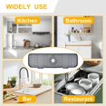 thumbnail image 4 of HSHDLDF 2 Pcs Garde-Éclaboussures d'Évier de Cuisine, Poignée de Robinet en Silicone Plateau de Récupération d'Éclaboussures, Support d'Éponge de Cuisine Tapis Absorbant pour Accessoires d'Évier de Cuisine Salle de Bain 19.7 Pouces x 5.5 Pouces, 4 of 7