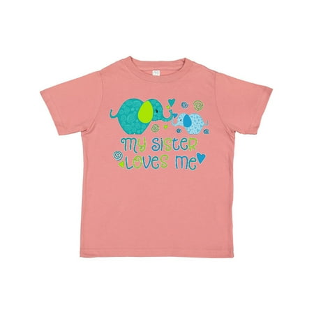 

Inktastic My Sister Loves Me- cute elephants Gift Toddler Boy or Toddler Girl T-Shirt