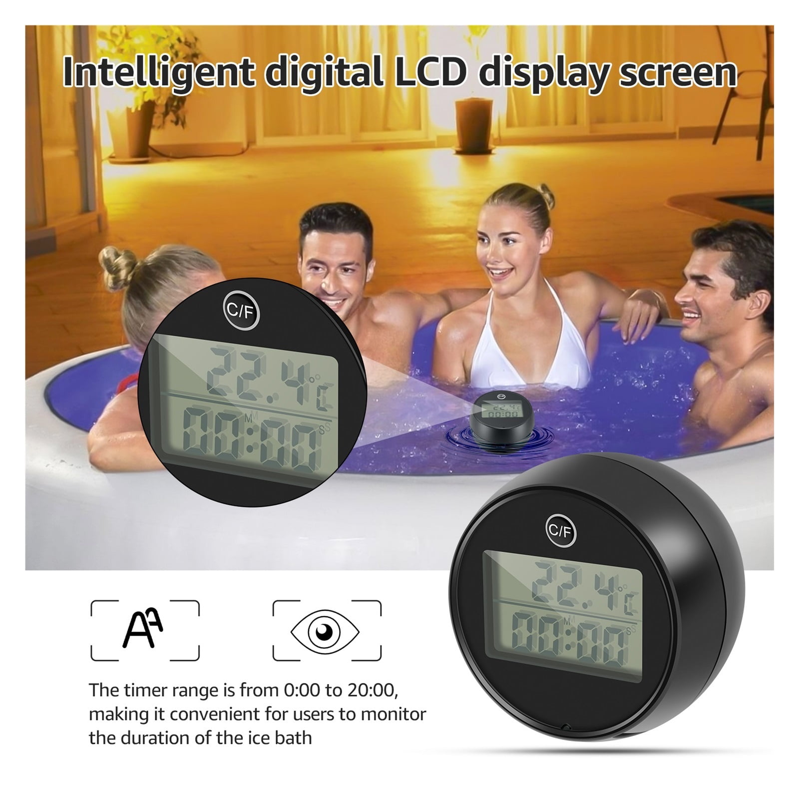 Bath Thermometer Water Temperature Floating Digital Thermometer Practical Ice Bath Thermometer