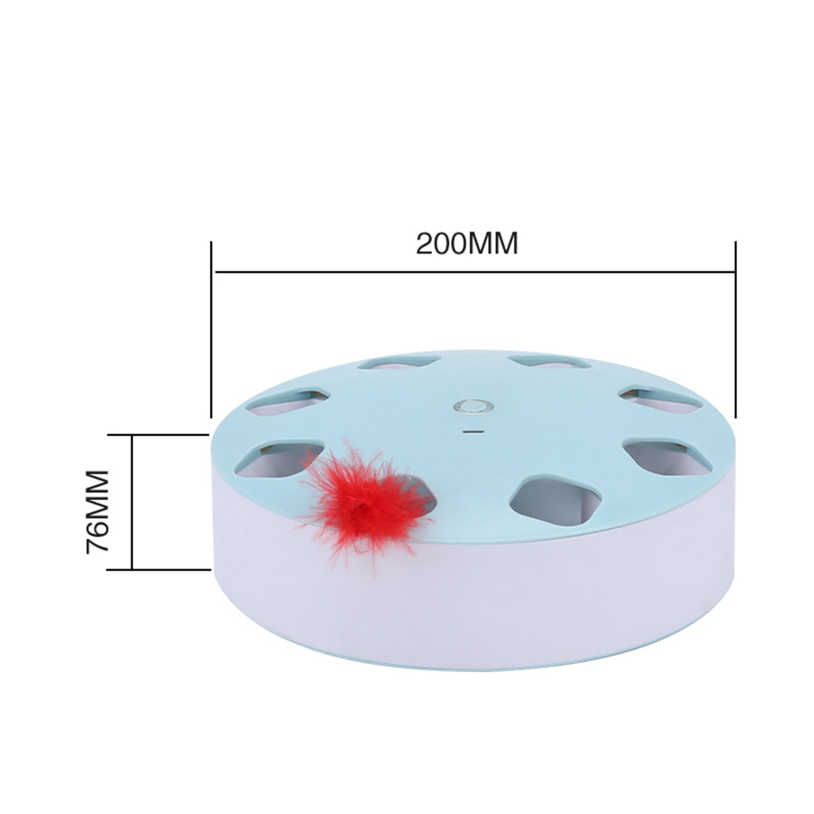 opvise Electric Cat Toy 8 Holes Design Replaceable Feather Intelligent Bite Resistant Automatic On/Off Relieve Boredom ABS Indoor Electric Smart Pet Cat Teaser Toy Blue