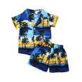 thumbnail image 1 of Qmyliery Toddler Kid Baby Boy Clothes Outfit Set Hawaiian Beach Shirt Tops+Shorts Pants, 1 of 7