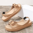 thumbnail image 4 of Samdudou Wedge Sandals for Women Open Toe Slingback Flatform Shoes Elegant Rhinestone Bowknot Embellished Slip On Casual Summer Beach Vacation Everyday Dressy Footwear, 4 of 9