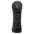 thumbnail image 2 of PU Golf Wood Headcovers, Driver 1 3 x Fairway Woods Funda protectora, Forro de felpa impermeable Golf Head Cover para regalo unisex, Equipo de golf Negro Blanco X Macarena Funda para palos de golf, 2 of 8