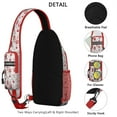 thumbnail image 3 of Sling Backpack,Red Christmas House and Tree Pattern Crossbody Bag with Water Bottle Holder,Waterproof Sling Bag for Men/Women with Chest Phone Holder for Hiking,Travel, 3 of 6