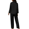 thumbnail image 5 of Kuiaobaty Rose Flower Print Women's Pajamas Pjs Sets Two Piece Loungewear Set Button Up Pajamas Sleepwear, S, 5 of 7