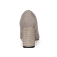 thumbnail image 2 of BLISSFUL STEP Women's Shoes Pointy Toe Slip-on Faux Suede Block Heel Pumps  Taupe 7, 2 of 8