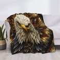Disketp Vintage Pattern Bald Eagle Flannel Blankets Thick and Warm Blanket for Winter, Soft