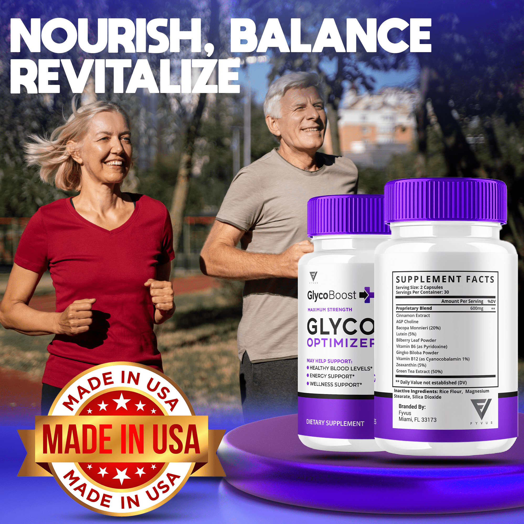 (2 Pack) GlycoBoost Glyco Optimizer Blood Support Formula Glycogen Optimization Overall Wellness Maximum Strength Glyco Boost (120 Capsules)