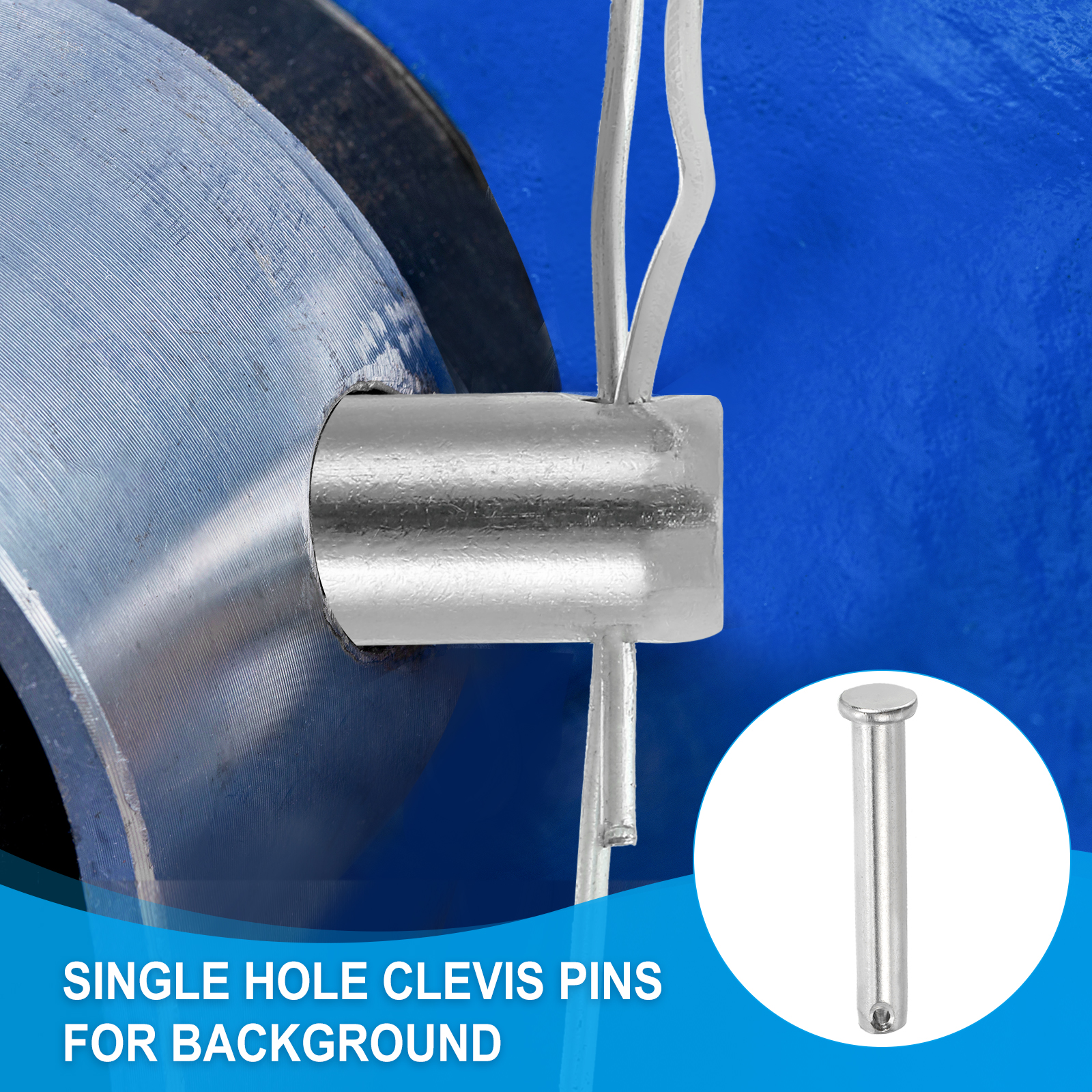 Uxcell Single Hole Clevis Pins 304 Stainless Steel Flat Head Pin for Hitch Pin Lock Link Hinge Systems 10 8 x 80 x 74.3 mm