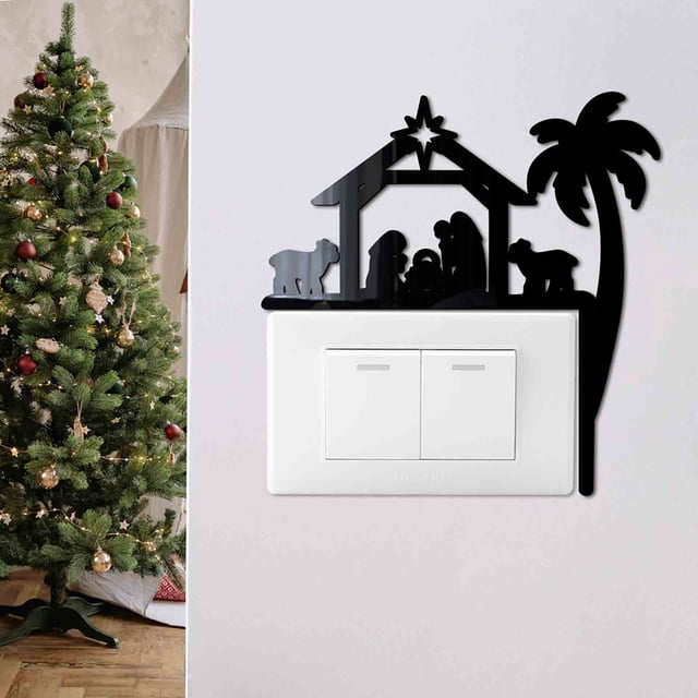 Christmas Nativity Acrylic Mirror Sticker Home Decoration Wall Decal
