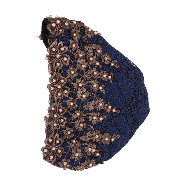 Envolturas para la Cabeza para Mujer, Turbante para la Cabeza, Material Ligero de Encaje Suave para Regalo para Uso Diario(Azul oscuro)