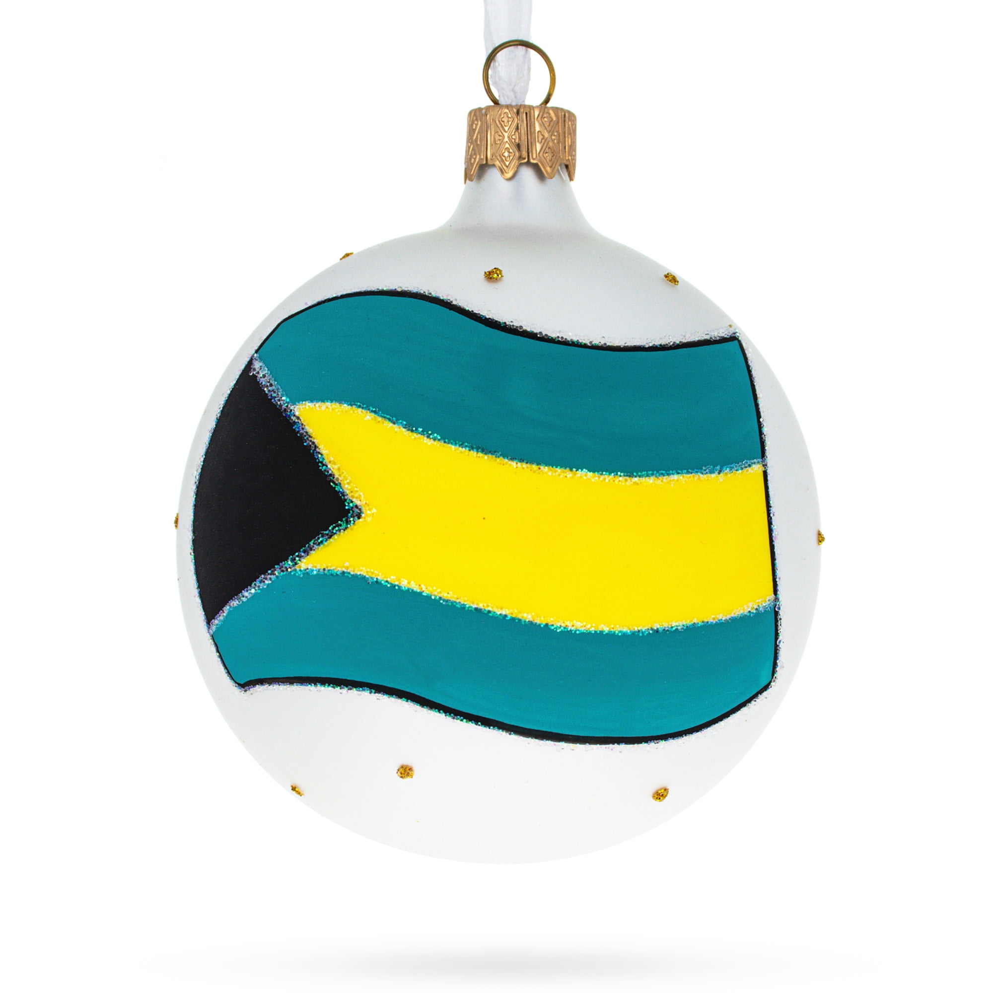 Flag of Brazil Glass Ball Christmas Ornament 