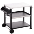 thumbnail image 1 of CoSoTower 3-Shelf Outdoor Grill Cart Table with Side Handle, Stainless Steel Pizza Oven Stand on Wheels, Black, 1 of 7