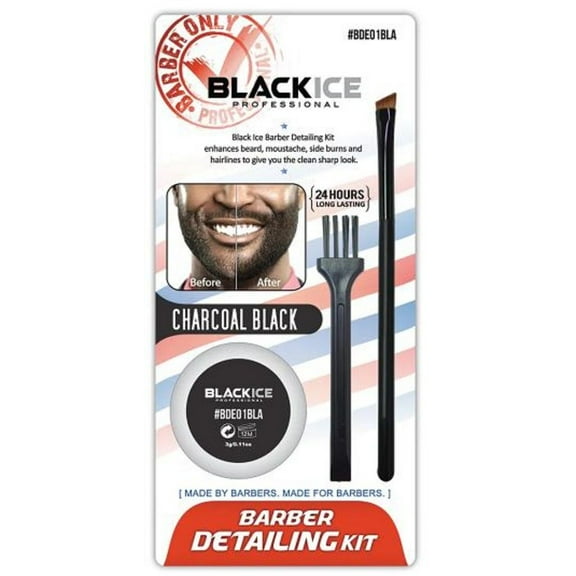 Black Ice Barber Detailing Kit Enhance Beard Charcoal Black