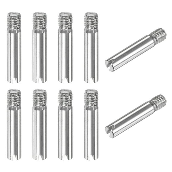 Uxcell 10-Pack M4 x 20mm Slotted Cylindrical Pin Dowel, 304 Stainless Steel for Metal Devices [Silver Tone]