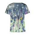 thumbnail image 5 of Hauts d'Été Grande Taille à Manches Courtes pour Femmes Blouse Imprimée d'Été T-Shirts Décontractés Col en V T-Shirts à Manches Courtes Col en V Femmes en Solde, 5 of 5