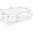 thumbnail image 2 of 45 Inch Farmhouse Coffee Table,Solid Wood Coffee Table,Storage Coffee Tables for Living Room, Rustic Floor Shelf Coffee Table w/Storage,Easy Assembly, 2 of 8