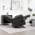 thumbnail image 5 of Triple Motor Zero Gravity Power Lift Recliner Chair for Elderly Adults, Electric Lay Flat Recliner with Heat and Massage, Adjustable Seat Height, 2 Arm Storage, 3 Cup Holders, Lumbar Pillow, 5 of 10