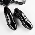 thumbnail image 2 of Mens Shoes Gradient Stripes Loafers Slip On Casual Driving Loafer Classic Formal Business Oxford Shoes Tuxedo Leather, 2 of 6