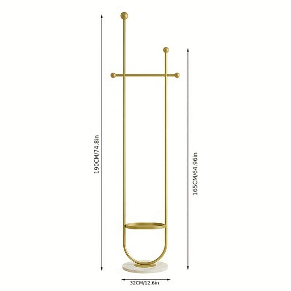 Freestanding Metal Coat Rack with Shelf - Floor-to-Ceiling Clothes Organizer for Hats, Bags & Shoes (30lb Capacity)
