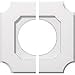 thumbnail image 3 of Ekena Millwork CMP12LE2-06000 12 Pouces OD x 6 Pouces ID Carré Locke Architectural Grade Médaillon de Plafond Contemporain PVC - 2 Pièces, 3 of 4