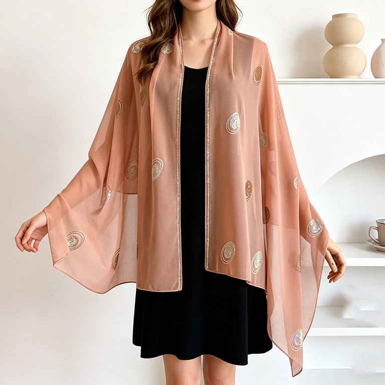sheer wrap for formal dress Pxiakgy Women's Shawl Wrap for Evening Dress Chiffon Scarf Shawls for Prom Wedding Party, Large Beach Cover Up Wrap,Lightweight Chiffon Translucent