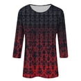 thumbnail image 4 of Sexlip Womens Textured Ombre Top 3/4 Sleeve Design Stretchy Fabric Relaxed Silhouette for Fall Outings Multicolor M, 4 of 4