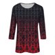 thumbnail image 4 of 3/4 Manga Túnica Tops para las Mujeres Impreso Cuello Redondo Blusa Suelta Suave Elástico Casual Camiseta para la Primavera Diaria, 4 of 4