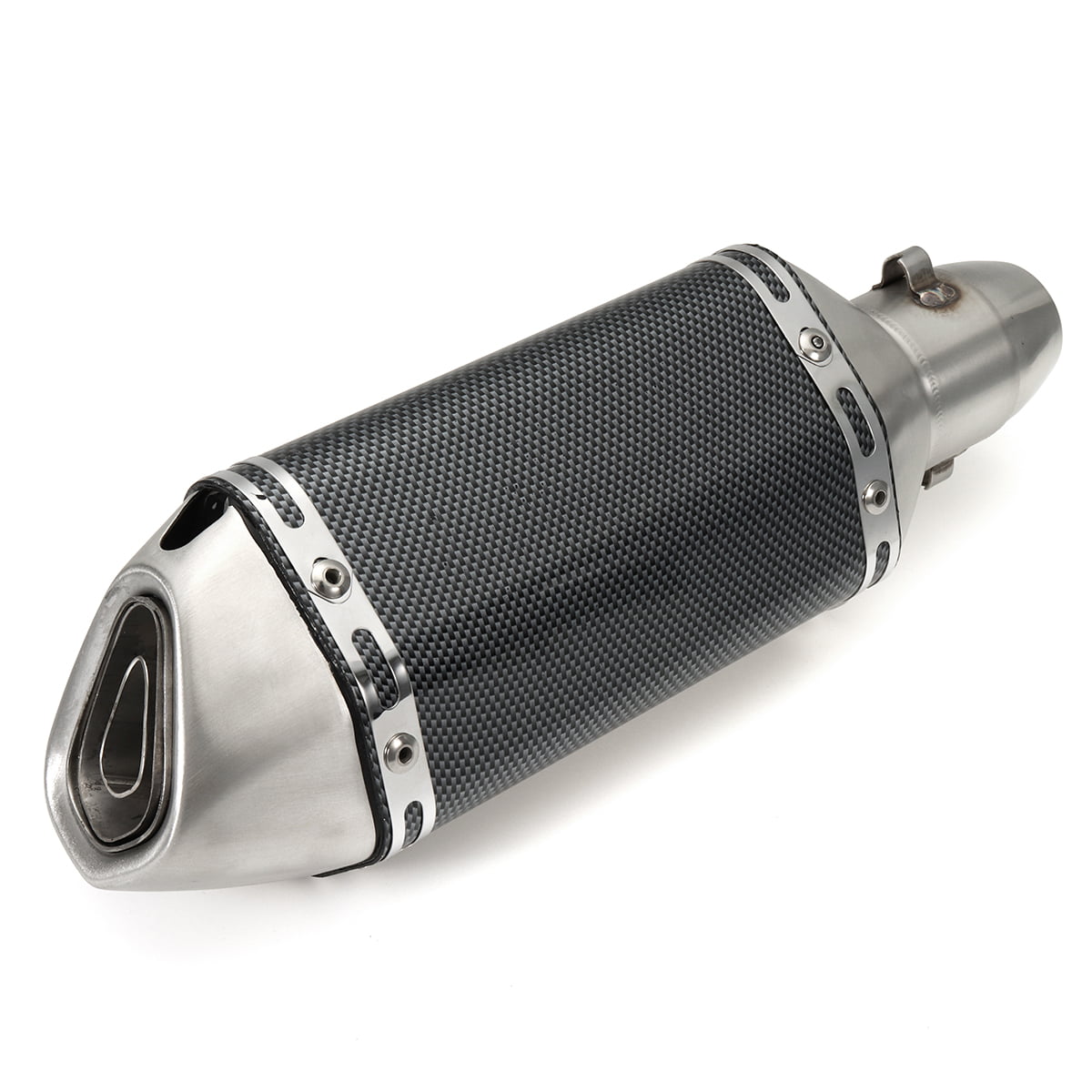 2'' Motorcycle Carbon Fiber+Aluminum Slip-On Exhaust Silence Pipe with DB Killer 