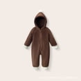 thumbnail image 4 of WhouRiu Baby Boys Casual Zip Up Romper Fall Winter Long Sleeve Solid Color Cute Warm Onesies 6-24 Months, 4 of 5