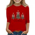 thumbnail image 2 of YUNAFFT T-Shirt à Manches Courtes pour Garçons et Filles 3-12 Ans avec Imprimé Graphique de Noël, Col Rond Décontracté, Haut Extensible Type Coton, Confortable pour le Quotidien, 2 of 4