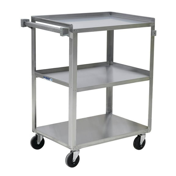 HUBERT® Utility Cart with 3 Shelves Stainless Steel - 31"L x 19"W x 32"H
