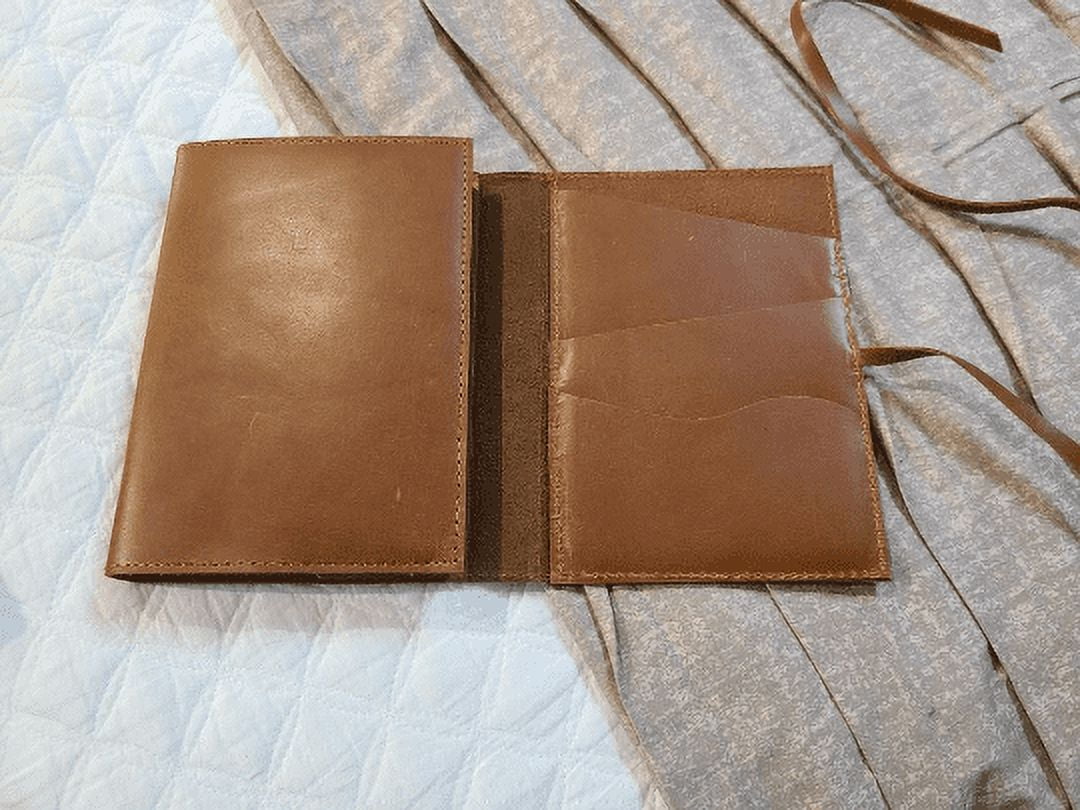 Status Co. Soft Cover Unique Leather Journal - Sketchbook Gift for Writers and Travelers - Leather Bound Diary With Card Holder - Brown
