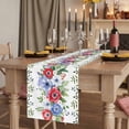 thumbnail image 2 of Table Runners 70 Inches Long Dress Scarves, Independence Day Farmhouse Coffee/Dining/Kitchen Table Decor, Holiday Table Runner, 4th of July Patriotic Flowers Leaves 13x70 Inch, 2 of 9