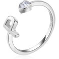 thumbnail image 1 of 925 Sterling Silver Adjustable Initial Rings For Women A-z Stackable Alphabet, 1 of 4