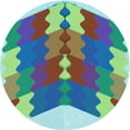 thumbnail image 1 of Ahgly Company Machine Washable Indoor Square Transitional Medium Aqua Marine Green Area Rugs, 3' Square, 1 of 7