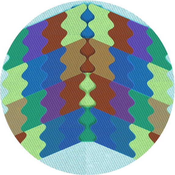 Ahgly Company Machine Washable Indoor Round Transitional Medium Aqua Marine Green Area Rugs, 6' Round