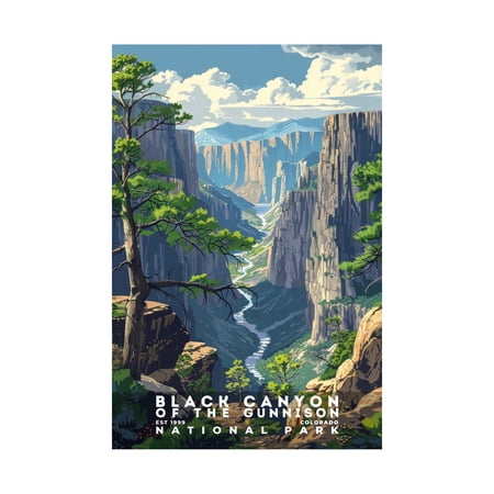 ELNEIT - Black Canyon of the Gunnison National Park Poster, Unframed Matte Paper, S11