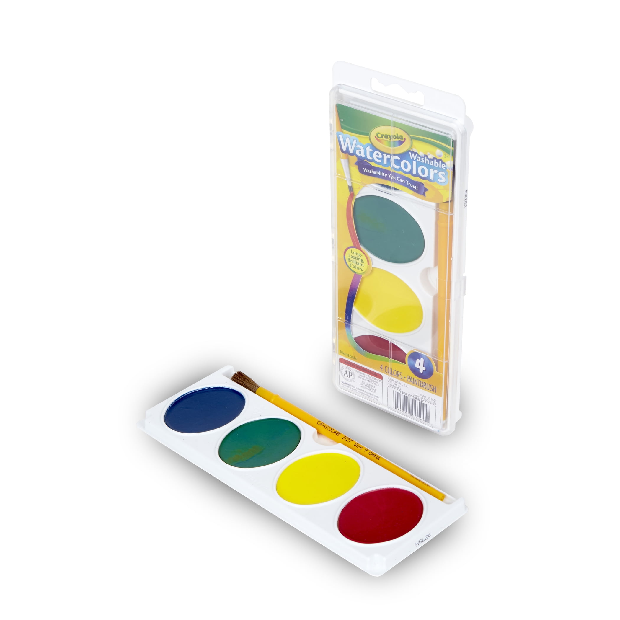 Crayola Jumbo Washable Watercolor Set, 4 colors, Pack of 6