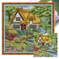 thumbnail image 1 of Hilo Algodón Bordado Punto Cruz Primavera Con Creekside Hut 14CT 43x43cm, 1 of 9