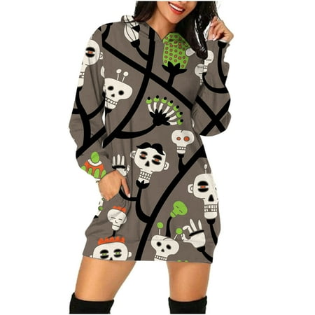 

Red Dresses for Women Summer Dresses for Women 2022 Birthday Dresses White Dress Women s Hooded Long Sleeve Halloween Print Dress LooseTrendy Mini Dress Clearance 2022 Dresses for Women Gray XL