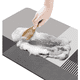 thumbnail image 4 of Xiao Hua Alfombra de baño, antideslizante, de felpa y pelo largo, lavable a máquina, ideal para suelo, bañera y ducha, ideal para decoración de baño, color gris y negro, 2,16 x 24 pulgadas, 4 of 5
