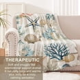 thumbnail image 2 of Seagrass Shell Blanket for Kids Women Men, Flannel Seagrass Shell Blankets Gifts, Seagrass Shell Throw Blanket for Sofa Couch Bed Living Room Soft Warm Cozy Seagrass Shell Decor 50" x 60", 2 of 7